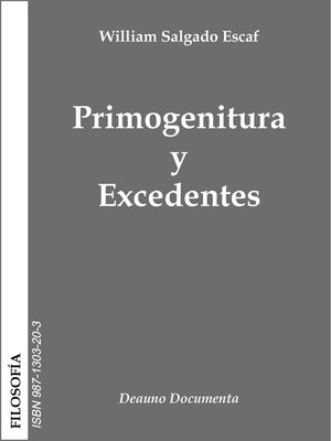 cover image of Primogenitura y Excedentes